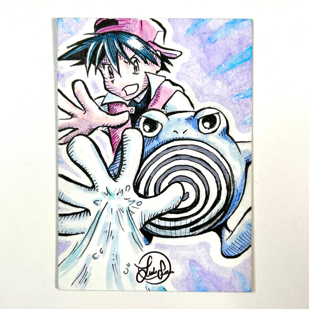 Sketch Card - Red's Poliwhirl